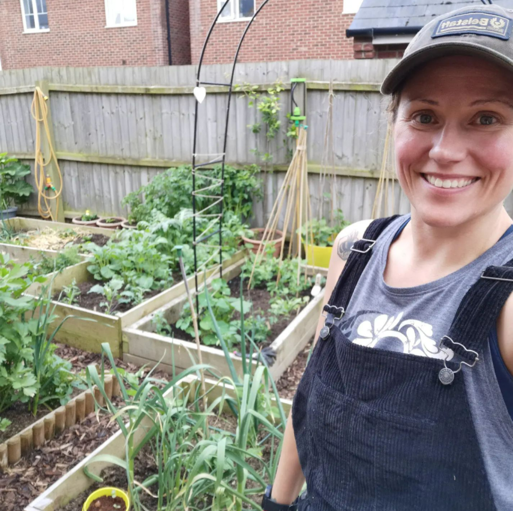 female gardener vegetable growing
